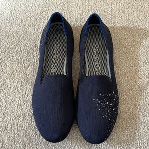 Rothy’s Women’s Aries Zodiac The OG Loafer Flat Navy Blue Silver Size 8